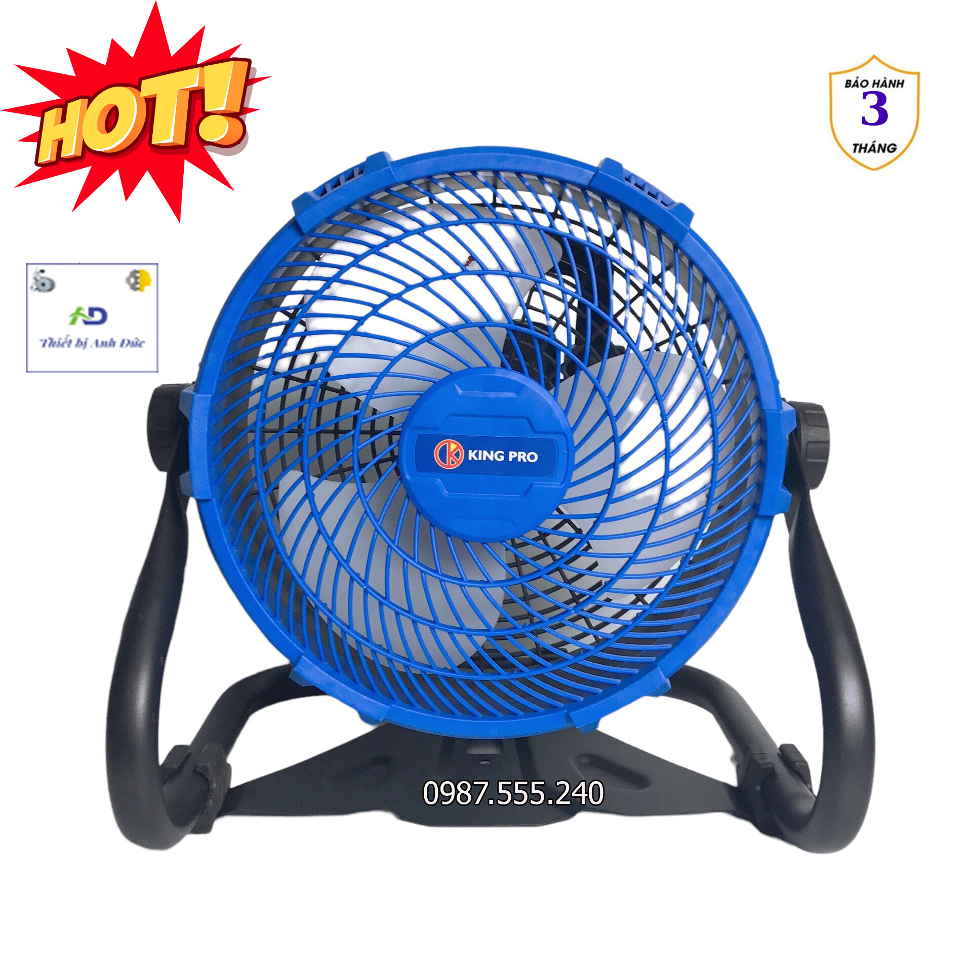 Quạt Tích Điện NAVARA dùng chân pin phổ thông có chỉnh tốc
