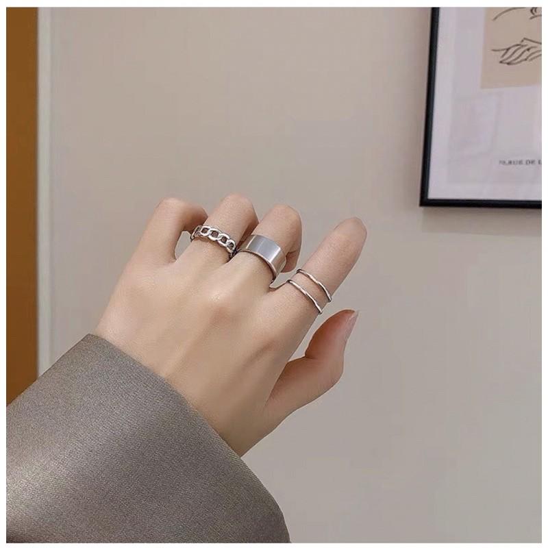 Sét 3 nhẫn các tính,năng động phong cách vintage hợp thời trang cho nam/nữ