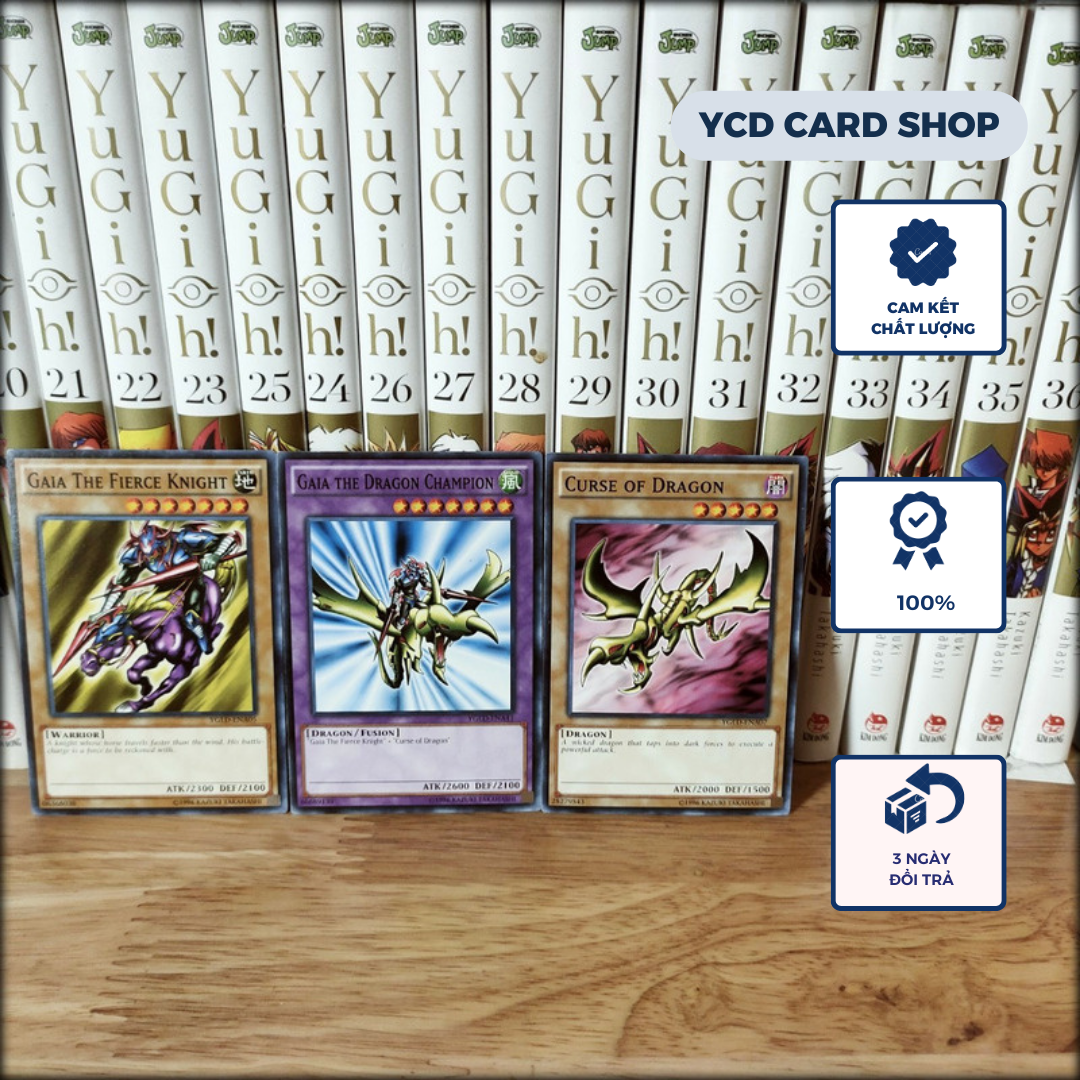 Thẻ bài Yugioh Chính hãng set dung hợp Gaia the Dragon Champion -Common