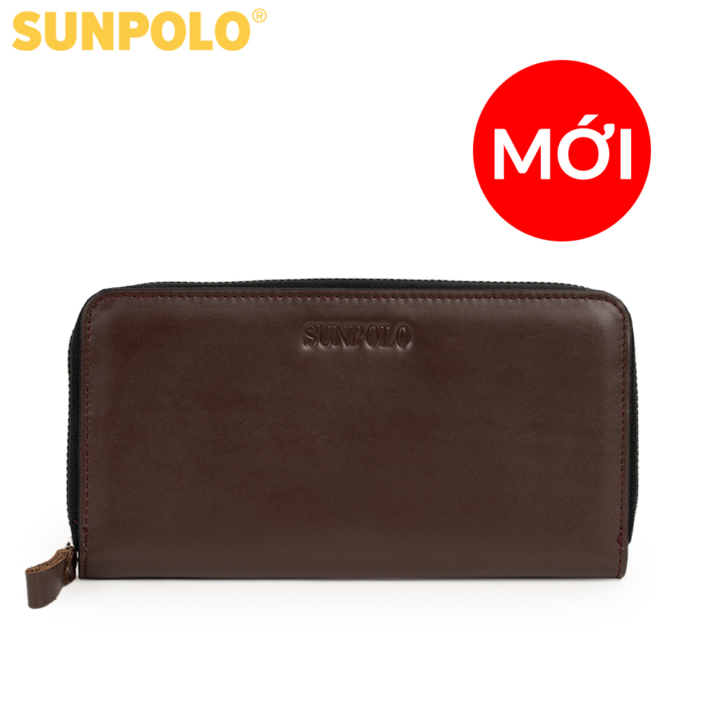 Ví dài nam cầm tay da bò cao cấp sunpolo wsvd65