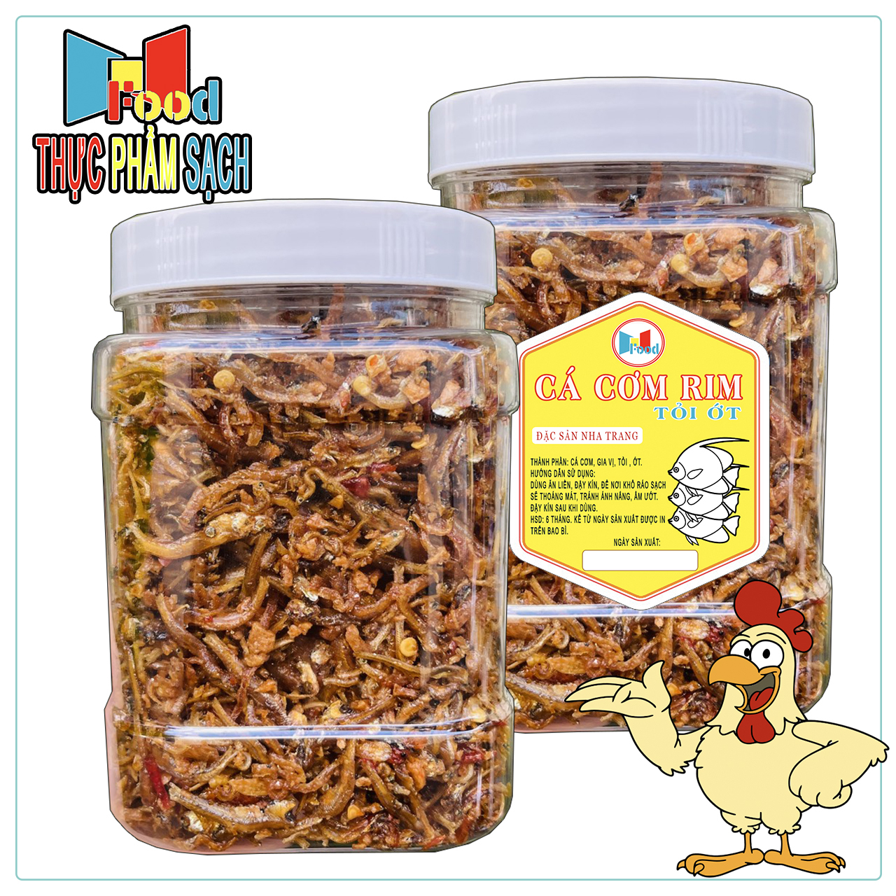 Cá cơm rim tỏi ớt lon 500gram