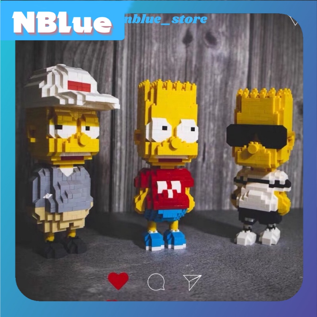 Đồ chơi lắp ráp nhân vật hoạt hình Simpson đáng yêu xếp hình lego trang trí bàn học quà tặng bé trai bé gái