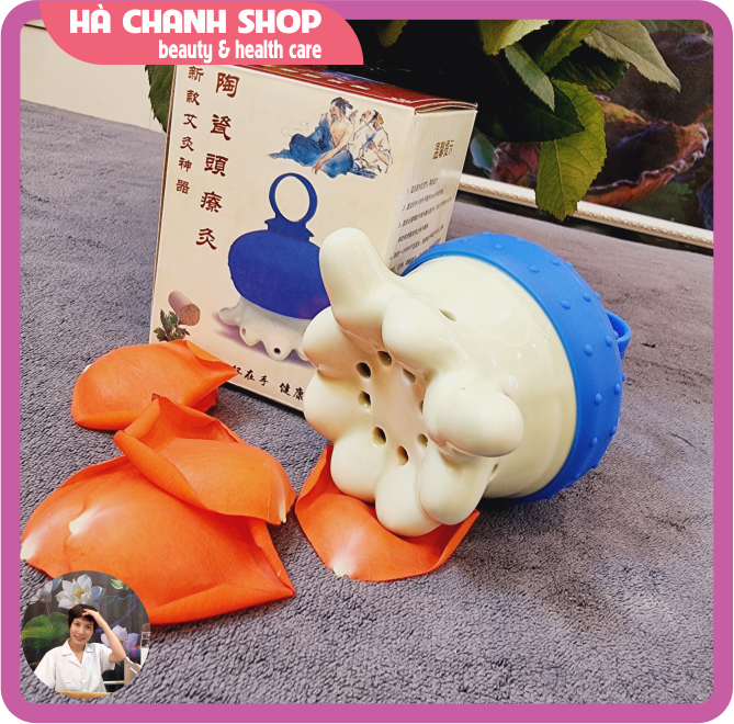 Cốc xông hơ ngải cứu massage đầu cổ vai bằng gốm sứ hình bạch tuộc - Hà chanh shop
