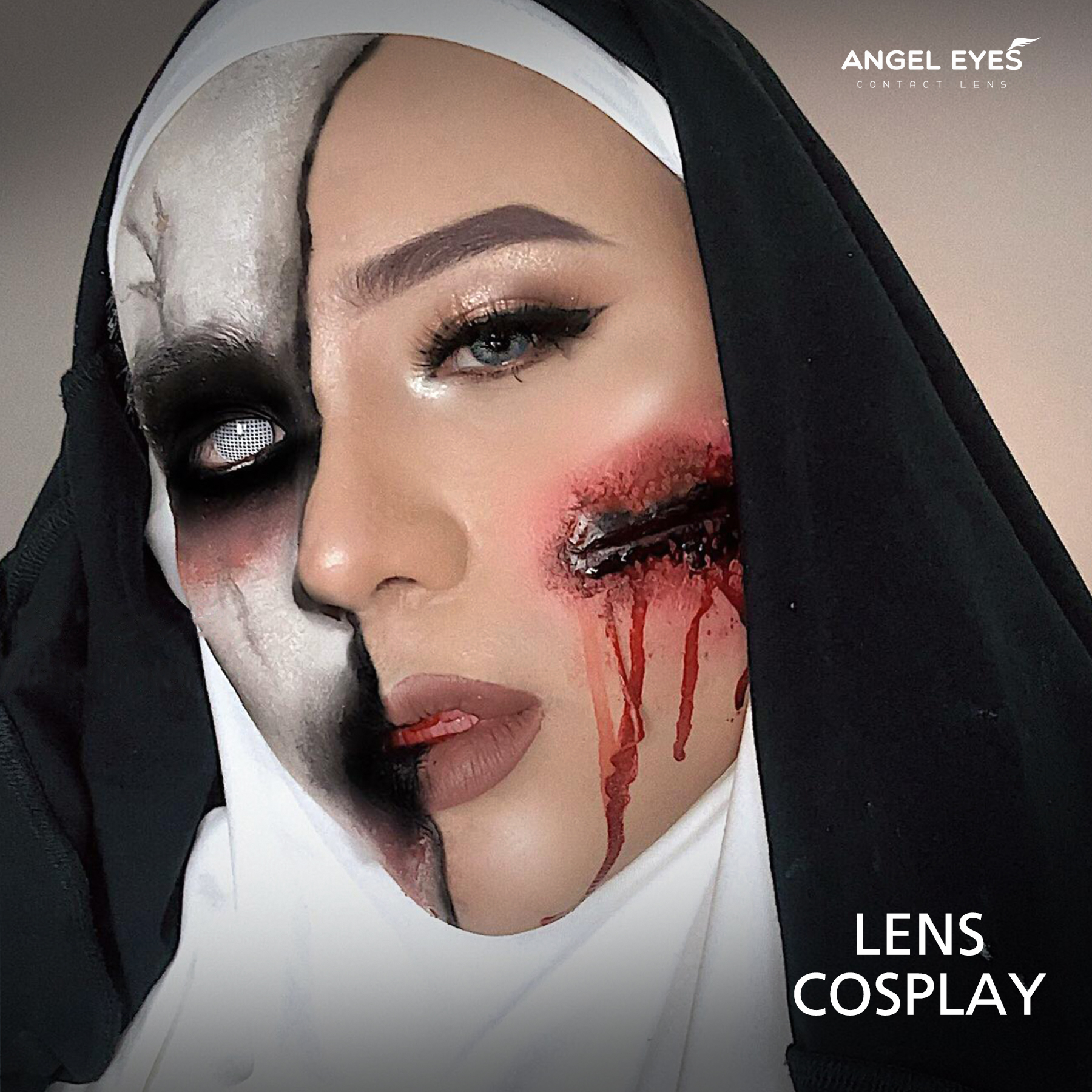 [GIÁ SỐC] Lens Cosplay Halloween Zombie, Ma cà rồng, Mắt máu, Haki, Skull an toàn từ thương hiệu Angel Eyes | Kính áp tròng Cosplay