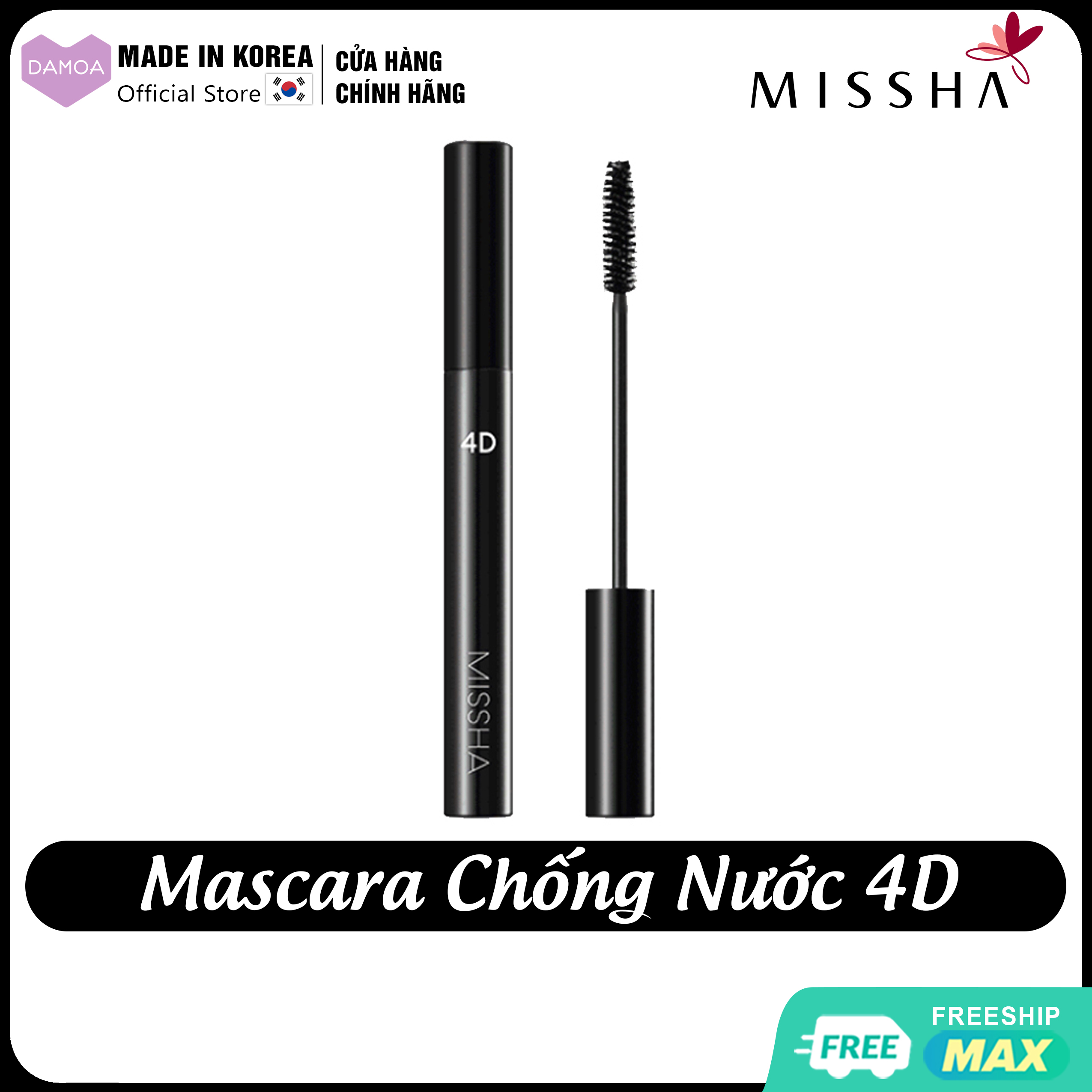 Mascara MISSHA 4D Thick lashes, Waterproof all day long