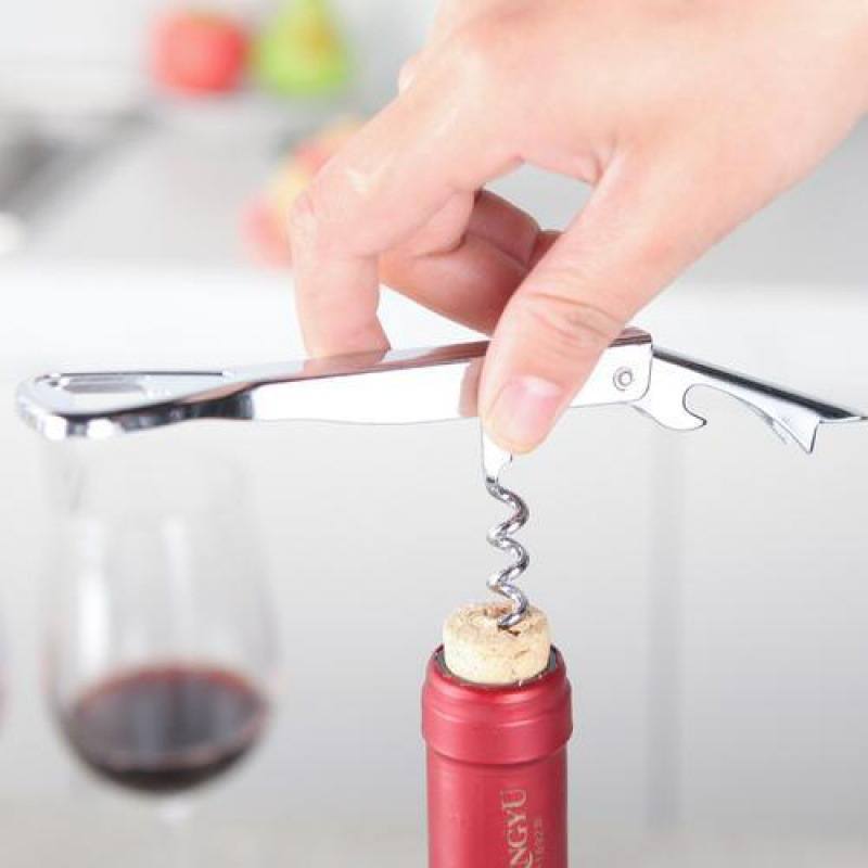 Dụng Cụ Khui Rượu Vang Và Khui Bia Inox Nhỏ Gọn, Dụng Cụ Mở Khui Nắp Chai Rượu Vang Inox Cao Cấp Siêu Bền, Đồ Khui Rượu Vang Khui Bia Đa Năng