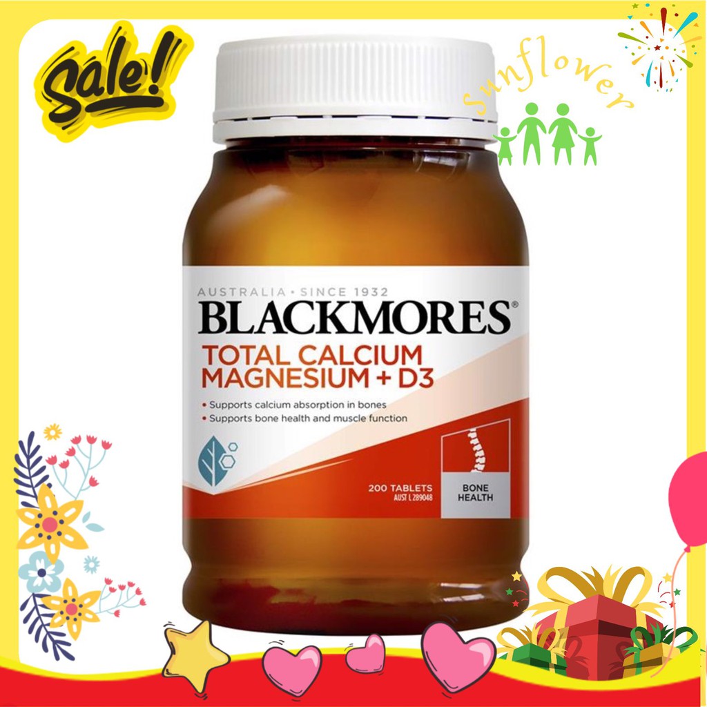 Blackmores Total Calcium &amp; Magnesium + D3 của Úc 200 Viên - Bổ sung canxi magie và vitamin D3 - Shop Sunflower