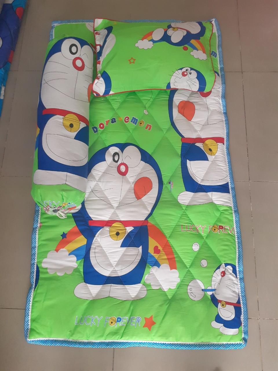 BỘ NỆM GỐI THẮNG LỢI CHO BÉ ĐI HỌC CAO CẤP 100% COTTON thoáng mát Chống hơi đất Chống trượt Giặt máy nhanh khô - CÓ TÚI XÁCH XIN XẮN