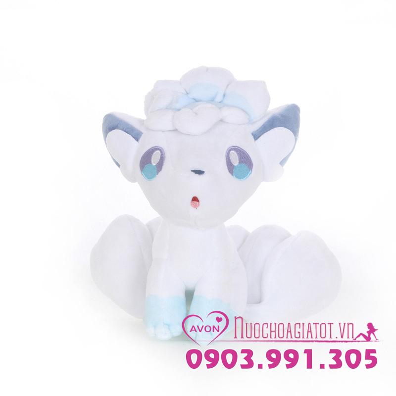 [HCM]GẤU BÔNG POKEMON VULPIX ROKON BĂNG MÀU TRẮNG ALOLA FORM 20CM TẶNG TÚI QUÀ