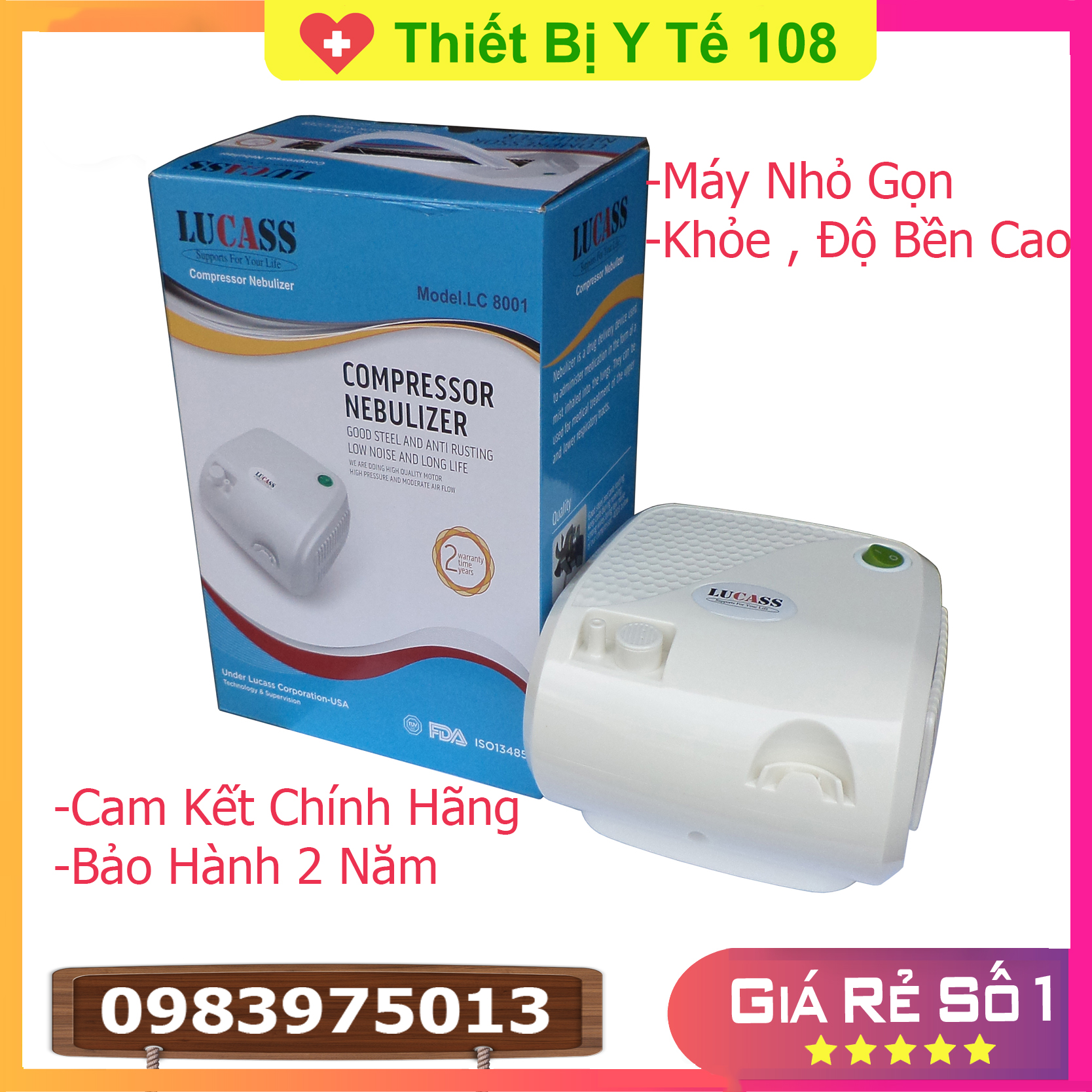 Máy Xông Khí Dung Lucass LC-8001