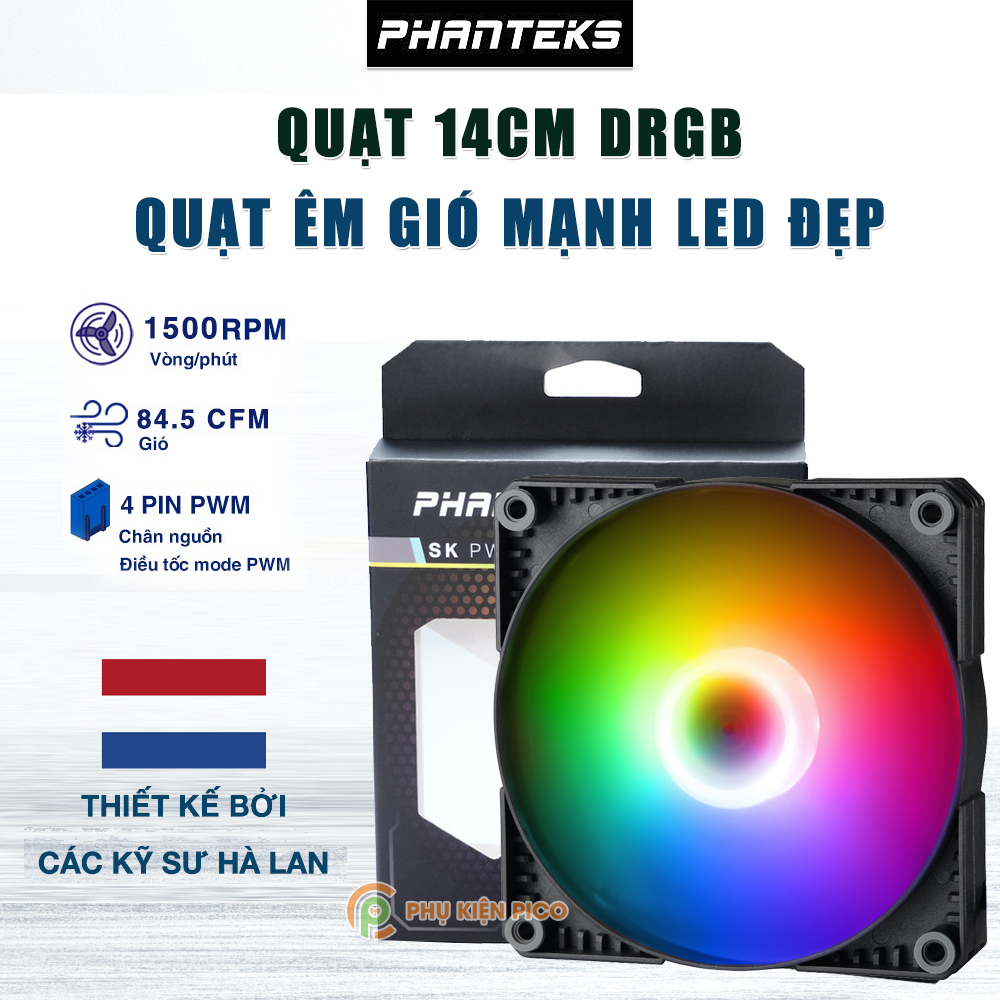 Quạt tản nhiệt phanteks metallic gear skiron drgb 140mm - quạt fan case 14cm drgb
