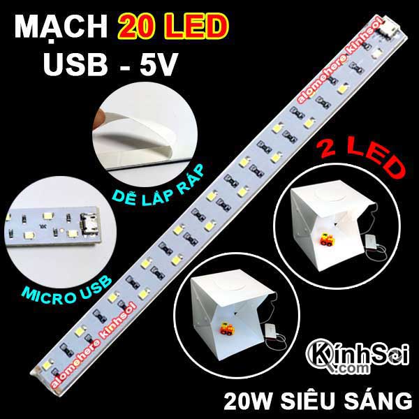 Hộp sáng chụp sản phẩm Studio Box Light 25x25cm 20LED
