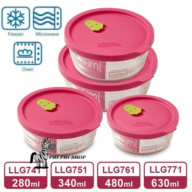 [HCM]Hộp thủy tinh lock and lock đựng đồ ăn nắp silicone mở nút sử dụng lò vi sóng OvenGlass Wave Steam Hole LLG741 LLG751 LLG761 LLG771