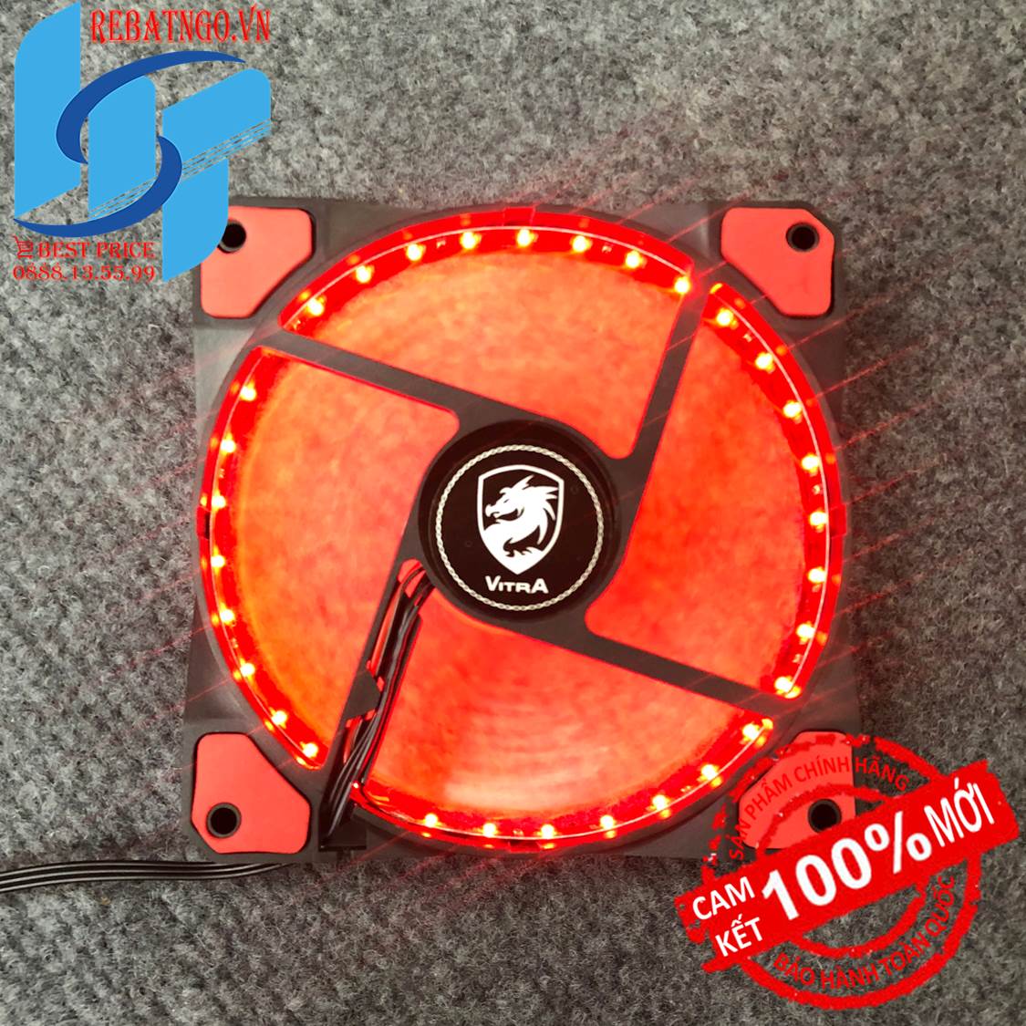 Quạt làm mát – fan case 12cm vitra frost led red