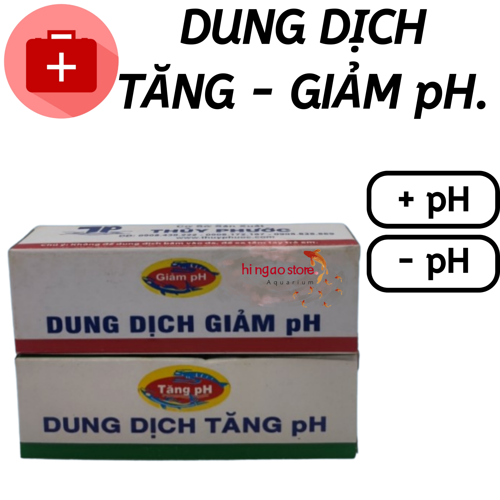 Dung dịch Tăng pH- Dung dịch Giảm độ pH - Dung dịch đo độ pH | Hingaostore.