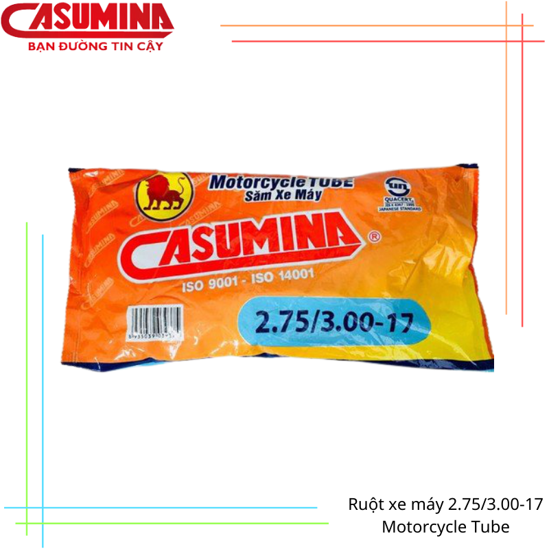 Ruột xe máy 2.75 3.00 - 17 bao cam CASUMINA, Motorcycle Tube, Giữ hơi lâu