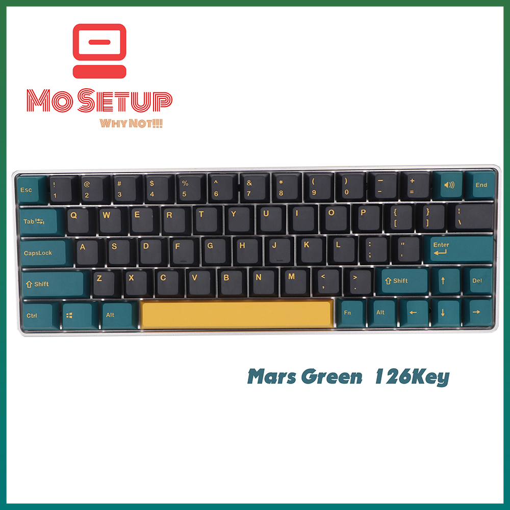 Keycap pbt mars green- profile oem-phù hợp tất cả các layout 61,68,84,98,tkl,fullsize