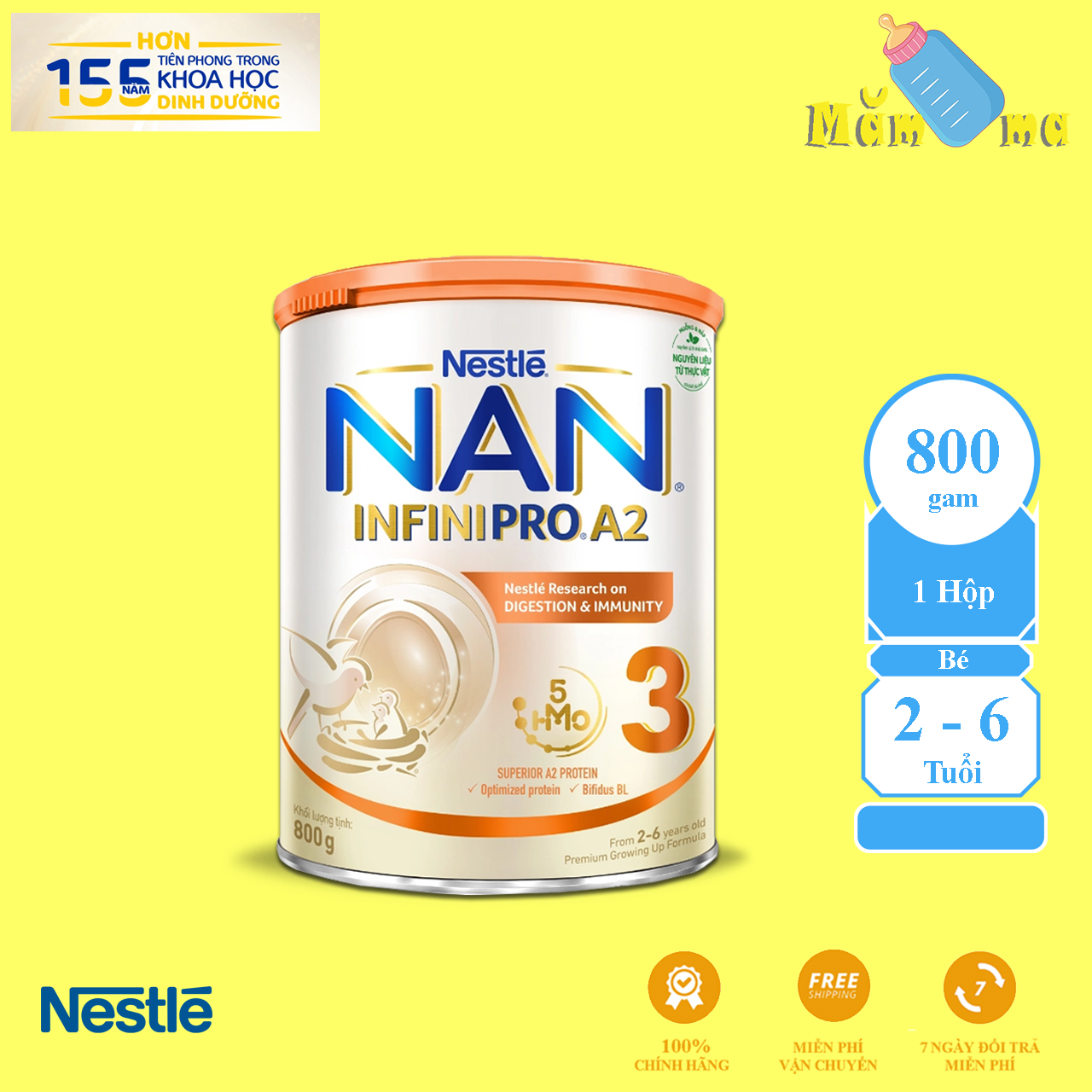 Sữa Bột NAN InfiniPro A2 số 3 cho trẻ từ 2 - 6 tuổi