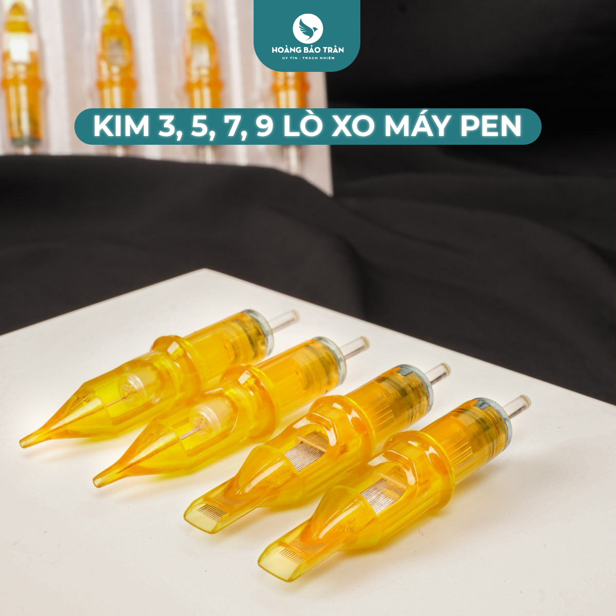 Kim 3, 5, 7, 9 tròn lò xo sử dụng cho máy pen phun xăm mày, môi - kim máy pen