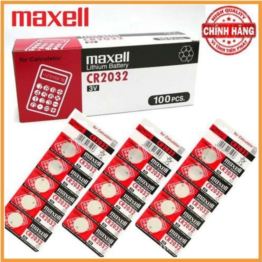 [CHÍNH HÃNG - MADE IN JAPAN] Pin cmos Maxell CR2032 3v (1 vỉ 5 viên) date 2031 đường kính 20mm x dày 3,2mm loại xịn, pin cho máy vi tính để bàn PC, Laptop, móc khóa điện tử, đồ chơi cân điện tử, thiết bị y tế, máy tính cầm tay Casio