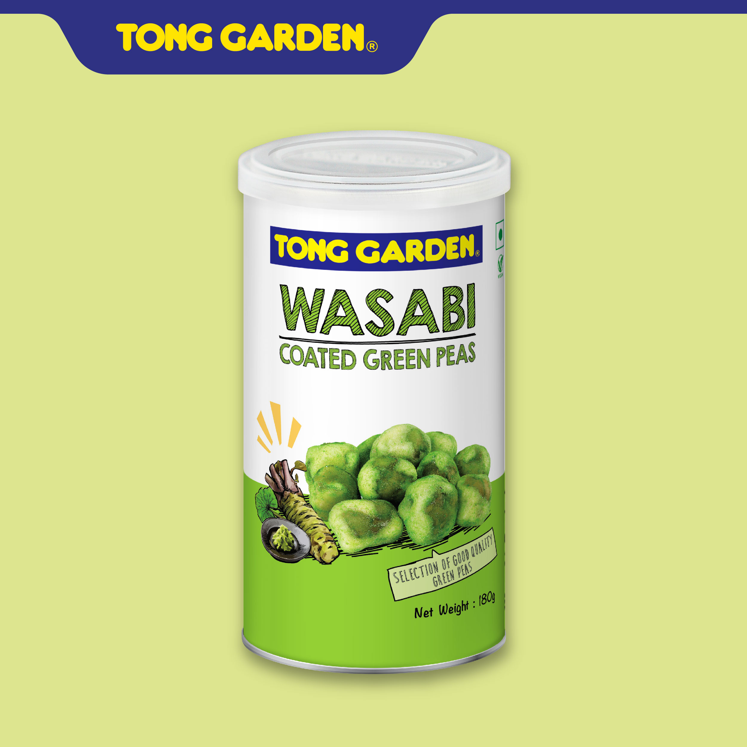Đậu hà lan vị mù tạt tong garden lon 180g