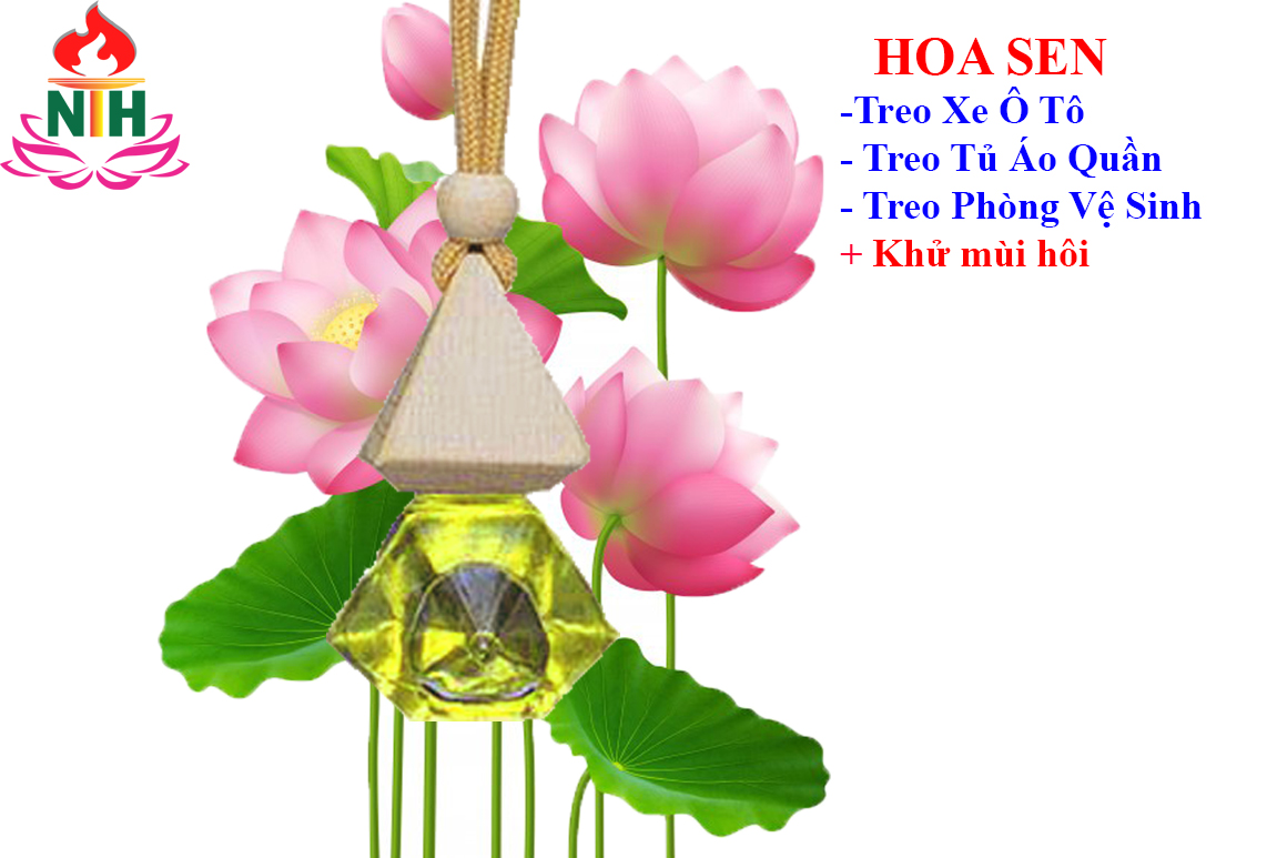 TINH DẦU HOA SEN TRẮNG TREO XE TỦ QUẦN ÁO PHÒNG VỆ SINH KHỬ MÙI HÔI THƠM NGÁT CHỐNG SAY XE HIÊU QUẢ.