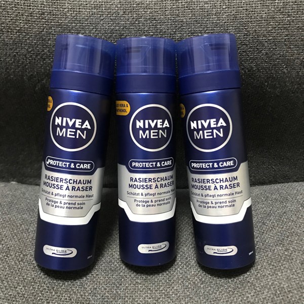 Bọt cạo râu Nivea Men Rasierschaum Protect & Care, 200 ml