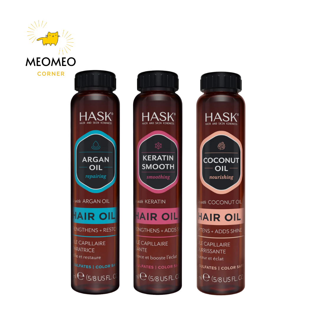 Dầu dưỡng phục hồi làm bóng tóc Hask Coconut Oil Argan Oil Keraten Vial