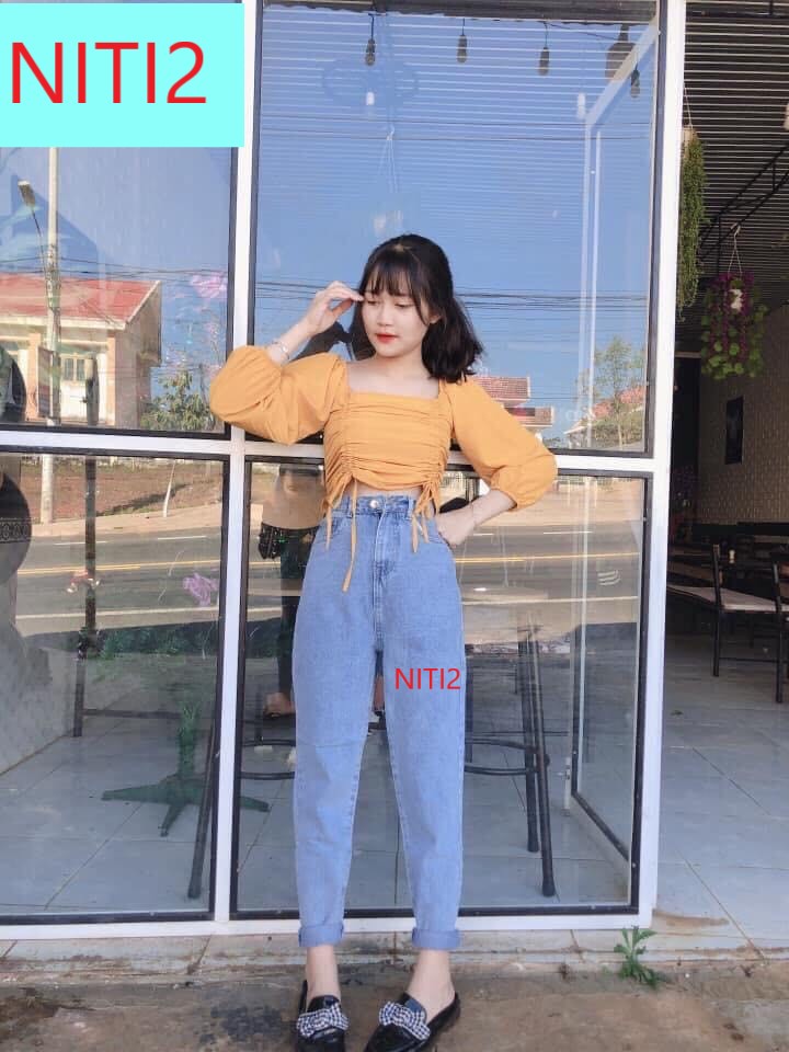 QUẦN BAGGY NỮ CAO CẤP NITI2 LƯNG SIÊU CAO MÀU XANH NHẠT CỰC NGẦU CỰC DỄ THƯƠNG LÀM BAO CHÀNG SAY ĐẮM ĐỦ SIZE CỰC HOT-NY12308