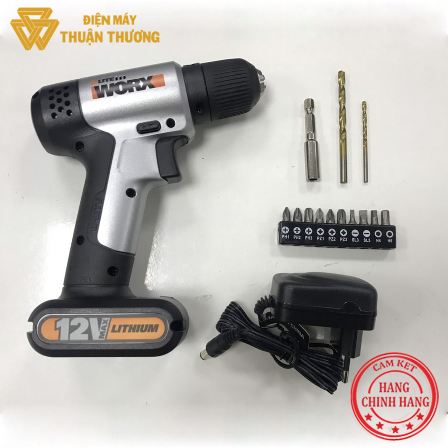 Bộ máy khoan pin 12v worx orange wx104