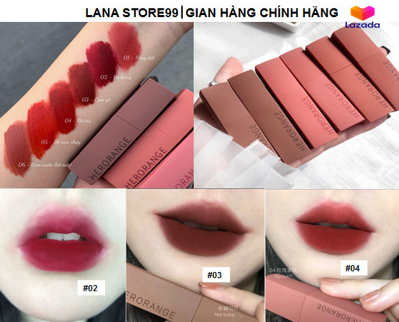 Son kem lì HERORANGE mềm mịn như nhung không gây khô môi lâu trôi