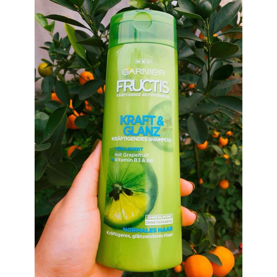 Dầu gội Garnier Fructis Shampoo Kraft & Glanz (300ml hàng xách nội địa Đức kèm bill)