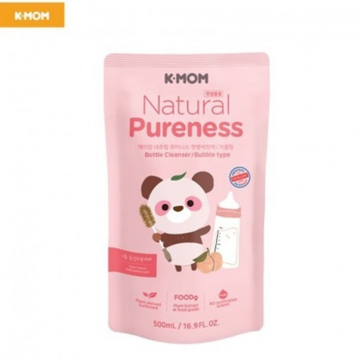 Nước rửa bình & rau quả với chiết xuất thảo mộc hữu cơ K-Mom Hàn Quốc túi 500ml