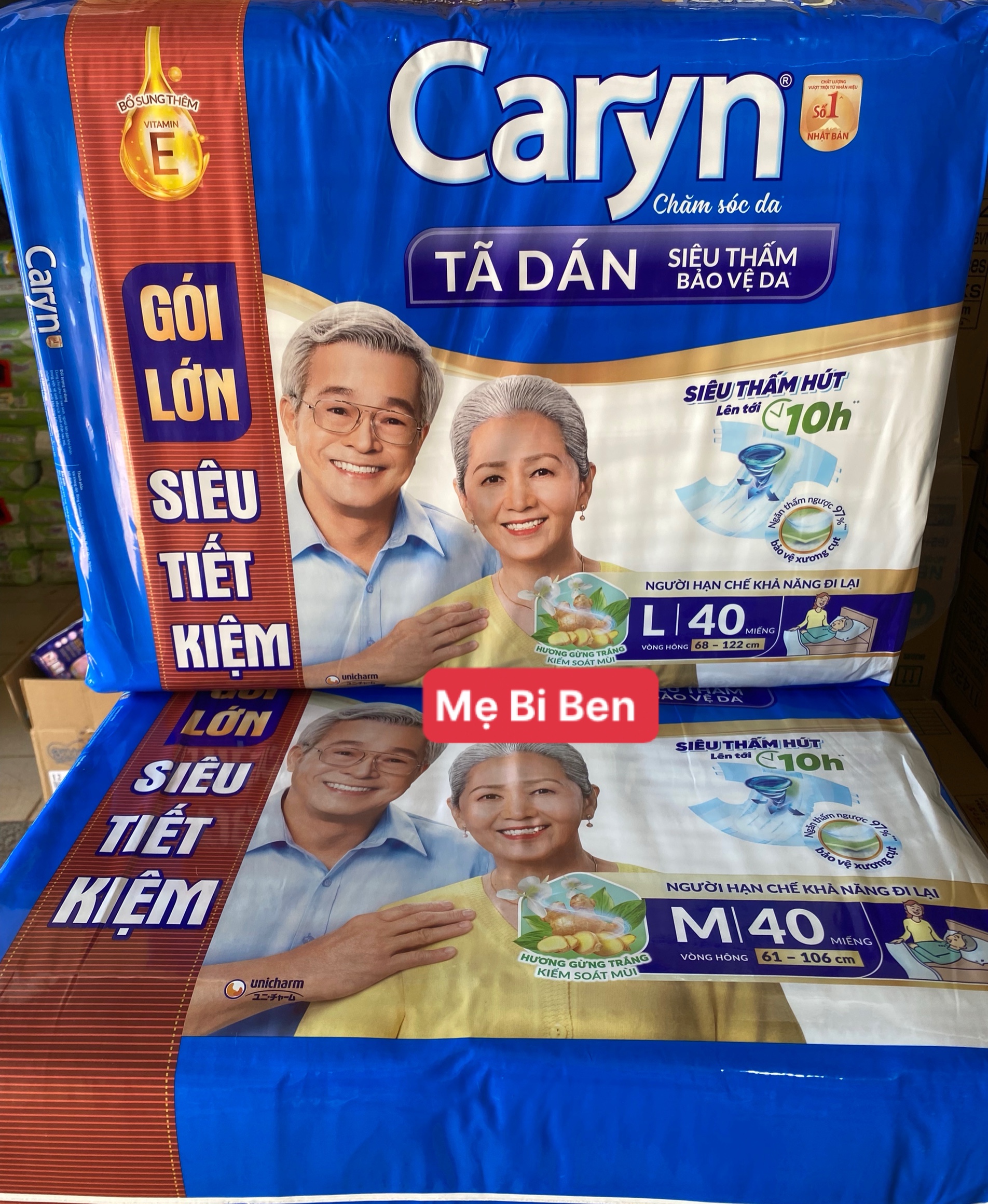 Tã dán người lớn caryn siêu thấm size m40/l40/xl20 miếng gói siêu tiết kiệm - chính hãng
