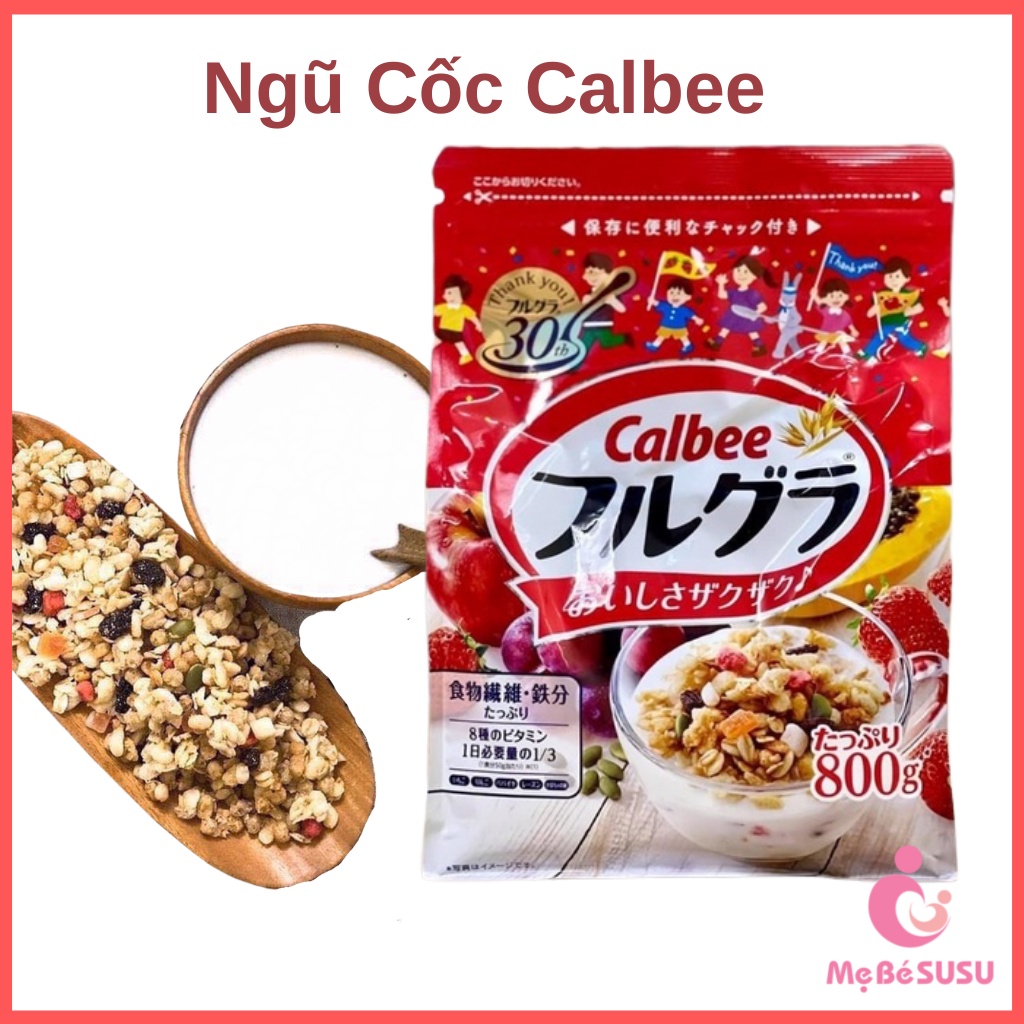 Ngũ cốc calbee trái cây nhật bản, ngũ cốc ăn sáng giúp ăn kiêng mix với hoa quả sữa chua đủ vị