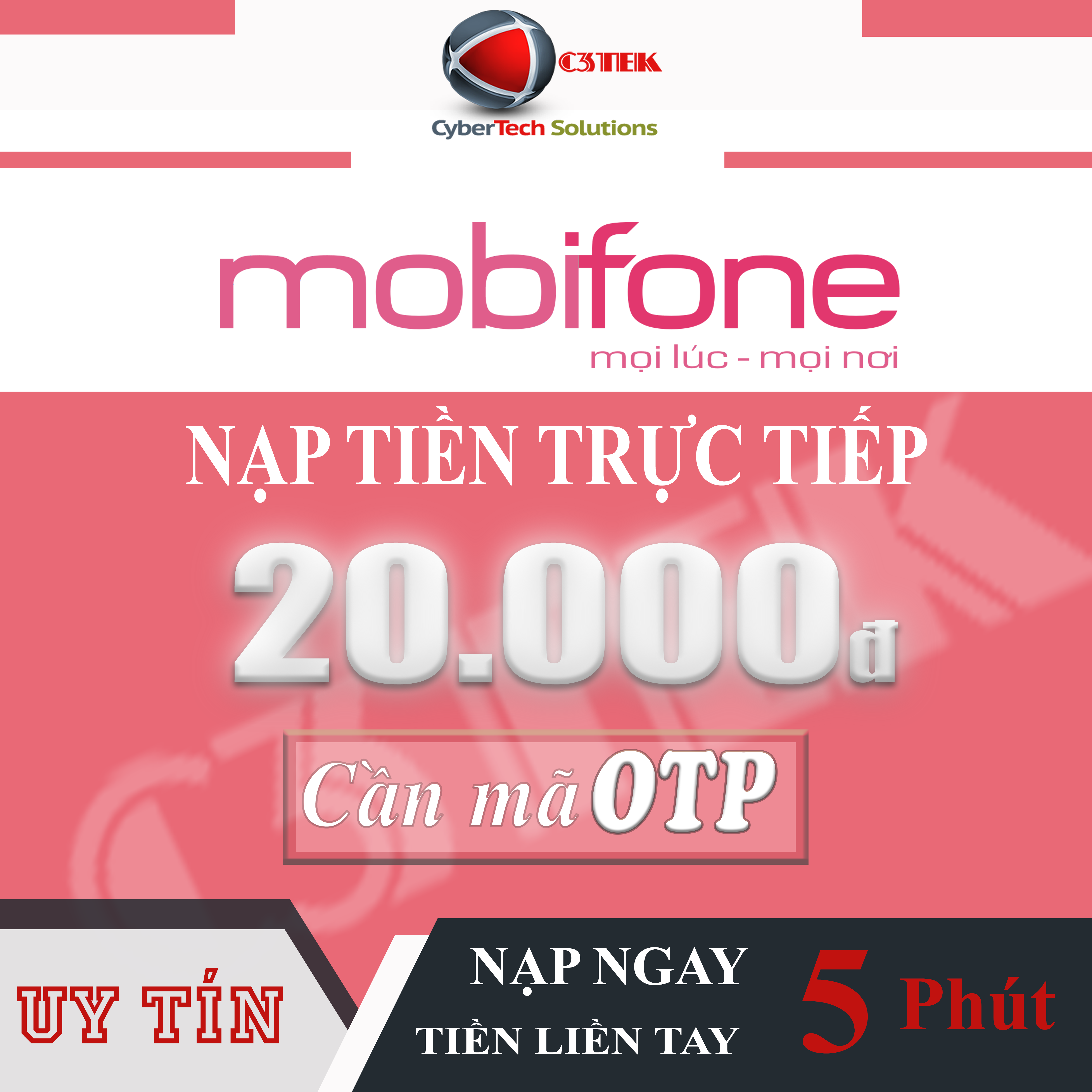 [CẦN OTP] Nạp tiền MOBIFONE 20K - Nạp trực tiếp cần cung cấp OTP