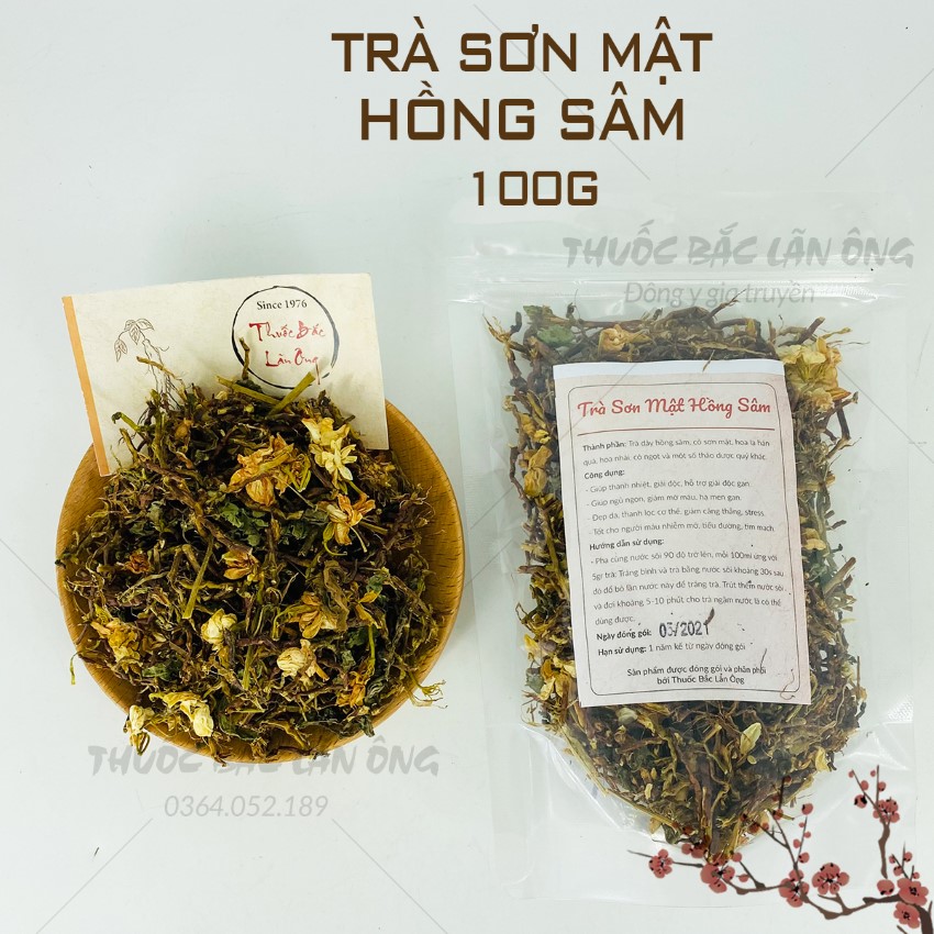 Trà sơn mật hồng sâm SAPA 100g, trà sơn mật nhiều hoa nhài, cỏ ngọt, thơm ngon, vị ngọt tự nhiên