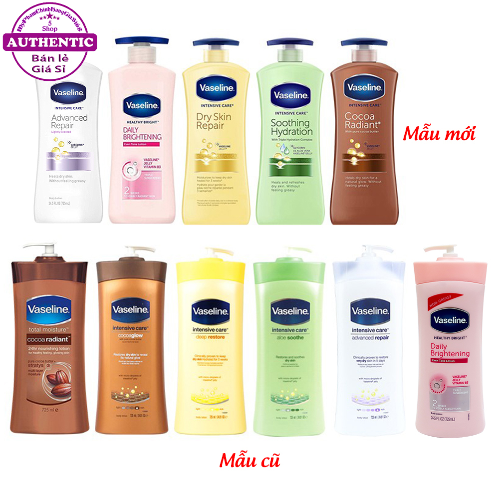 Sữa Dưỡng Thể VASELINE Heathy White Cân Bằng Độ Ẩm - Mịn & Sáng Da 725ml