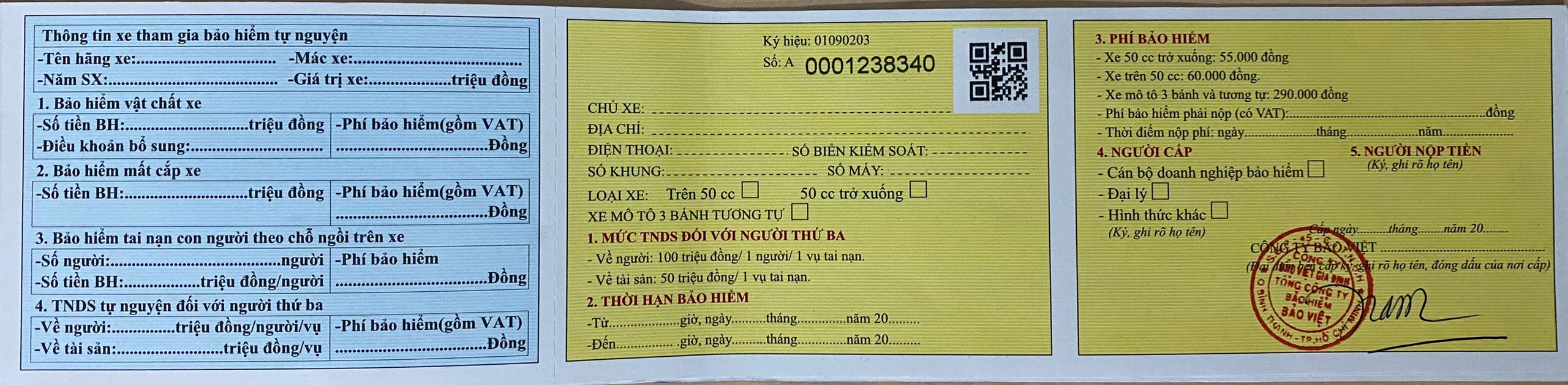 BẢO HIỂM XE MÁY - TRÊN 50CC