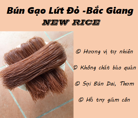 Bún gạo lứt đỏ Bắc Giang .