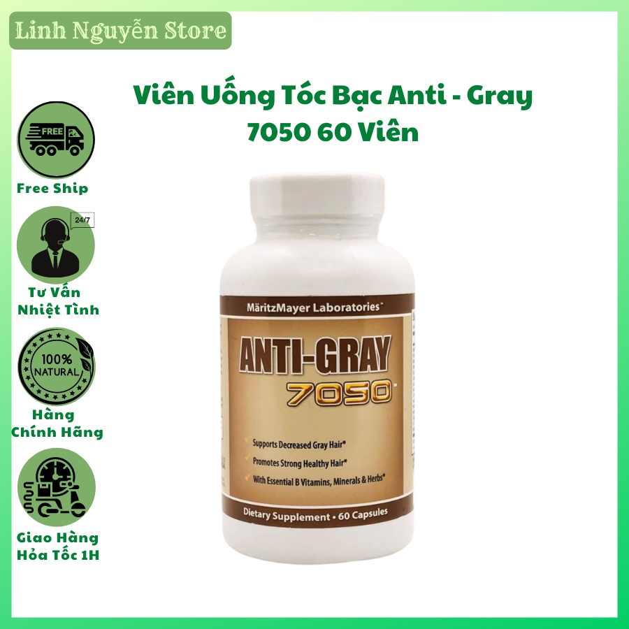 Viên uống tóc bạc anti gray 7050 60 viên