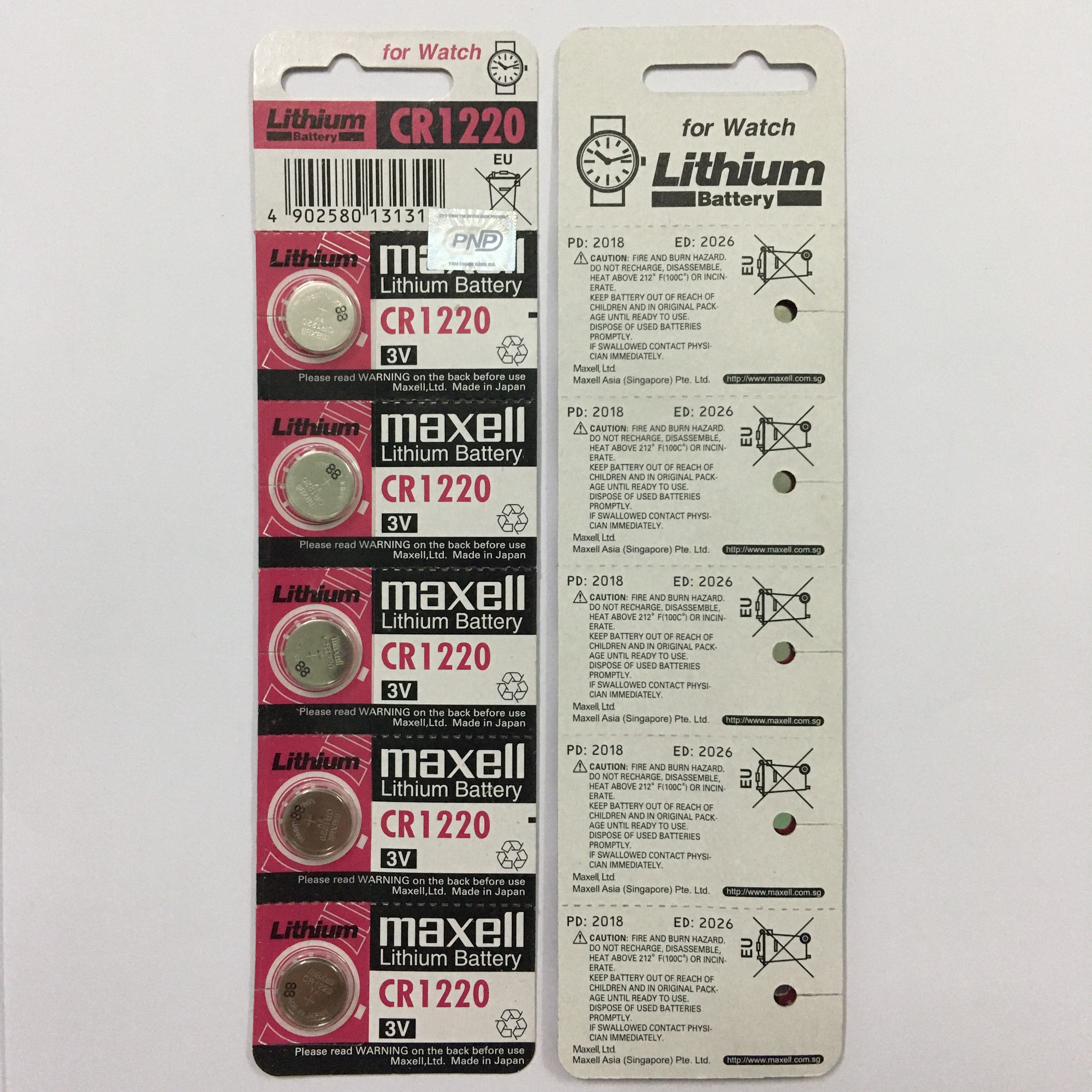 Pin CR1220 Maxell Lithium 3V Chính Hãng Vỉ 5 Viên Made in Japan