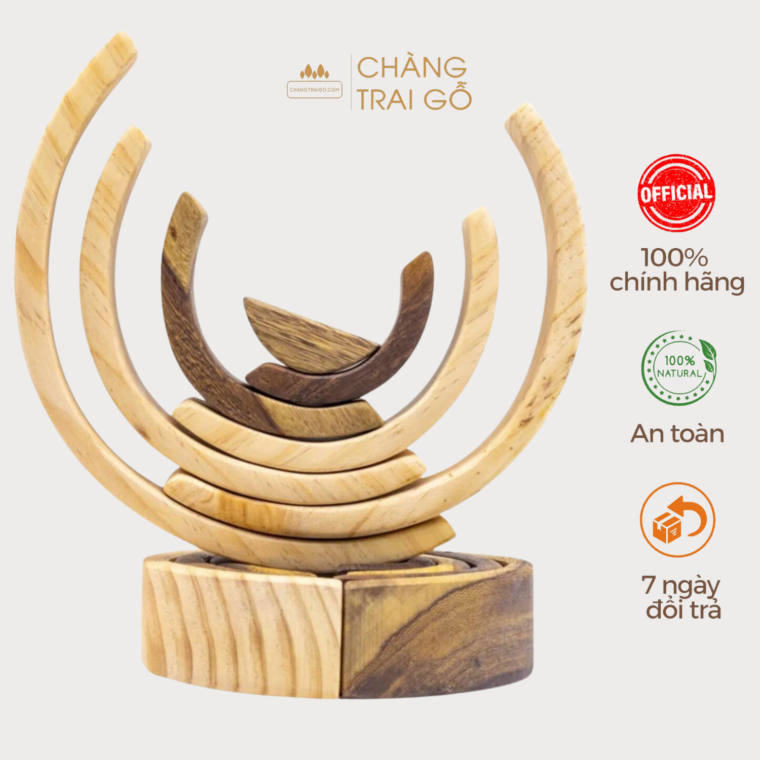 Đồ chơi cầu vồng montessori bằng gỗ, bộ giáo cụ giáo dục cho trẻ, chàng trai gỗ