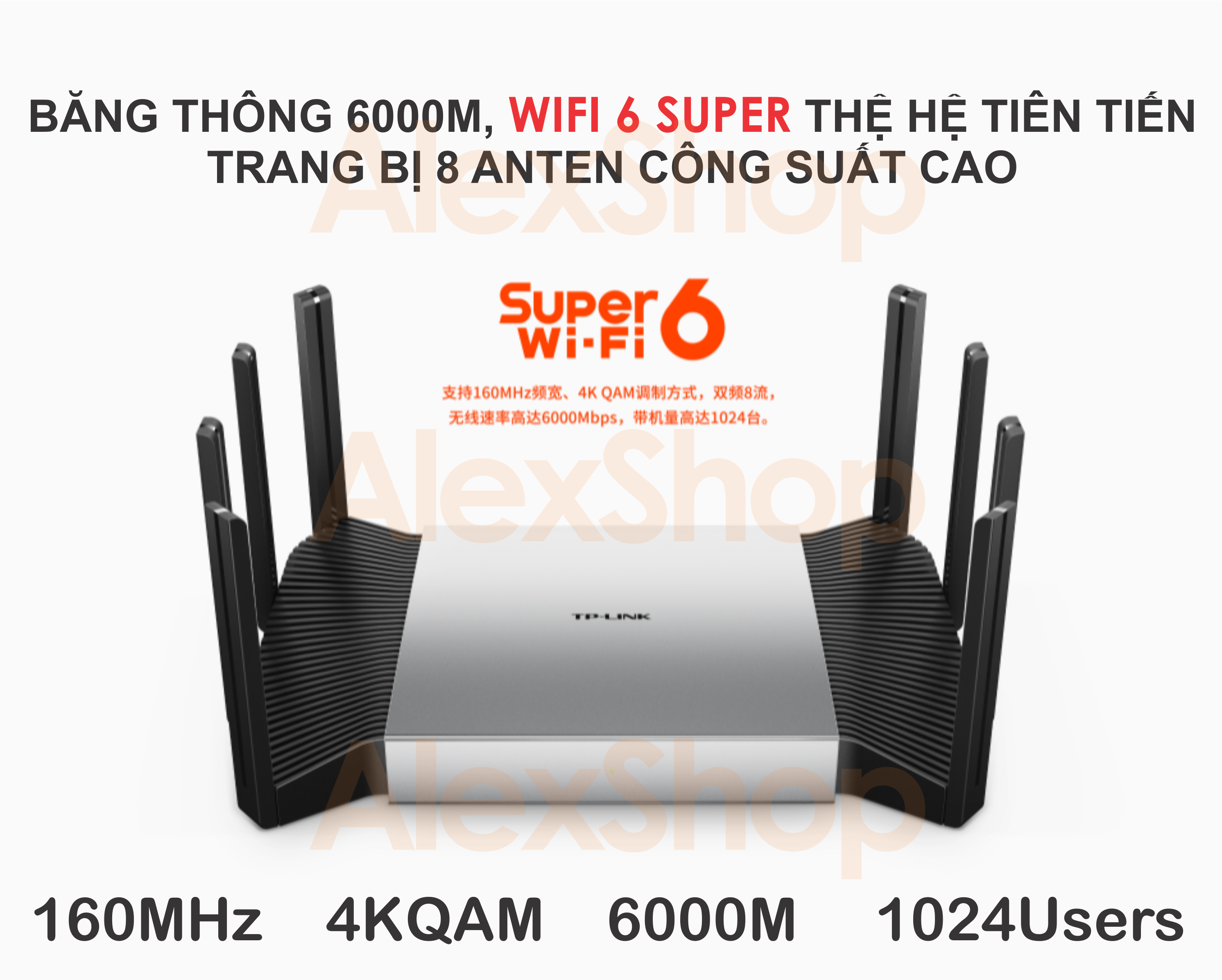 🔥17.9 - 30.9🔥Phát WiFi 6E TP-Link XDR6080 Turbo AX6000 Mesh Hỗ Trợ 1024 Người Dùng Cổng 2.5G