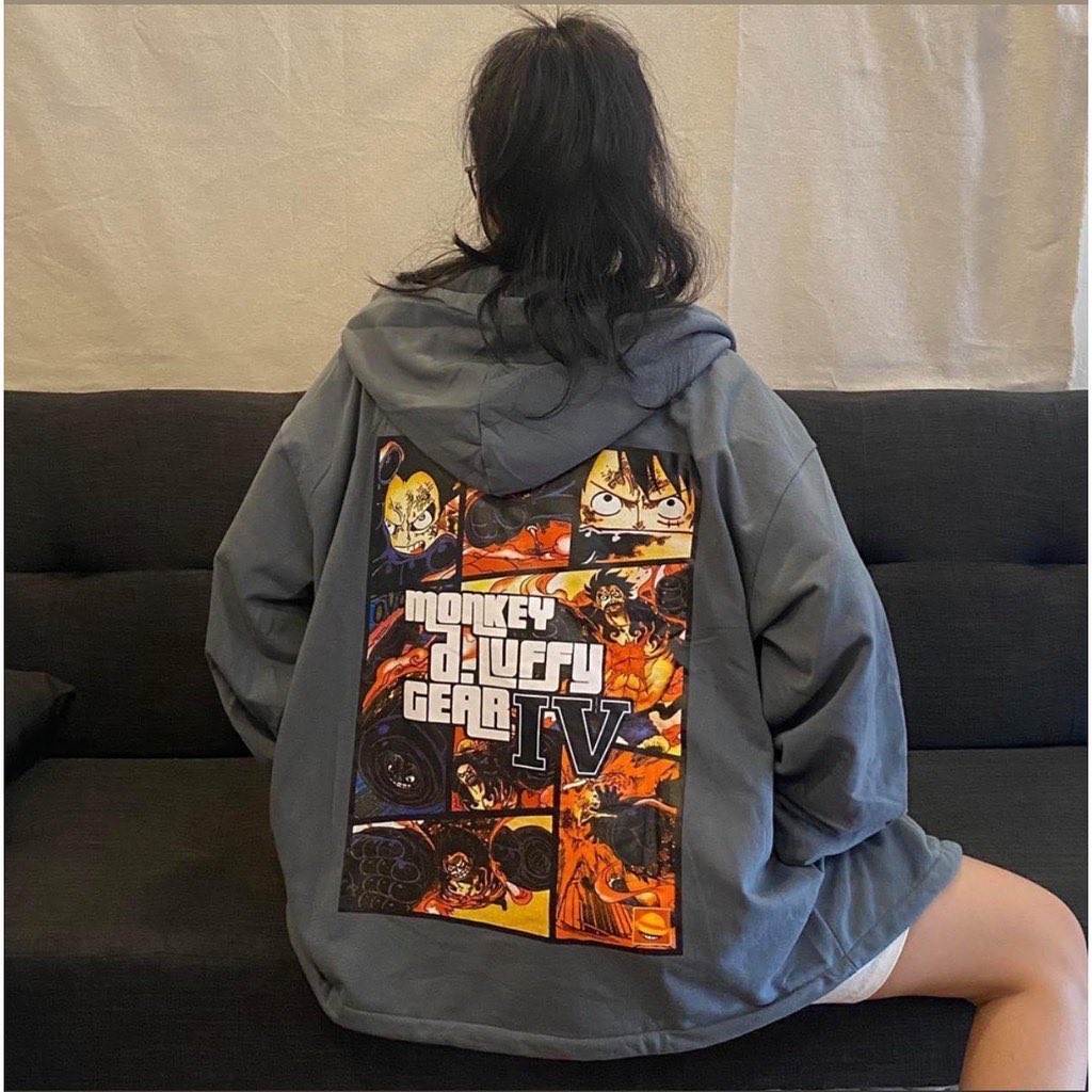 [HCM]ÁO KHOÁC NỈ LUFFY GEAR 4 UNISEX