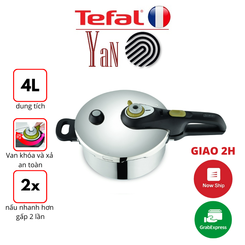 Nồi áp suất cơ inox tefal secure 5 neo 4l p2534237 dùng được bếp từ - hàng chính hãng