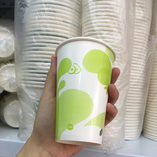 50 cốc giấy dùng 1 lần đựng trà, cà phê 12oz