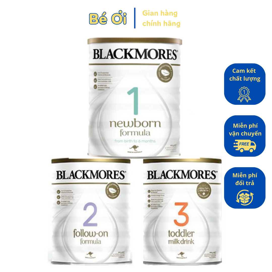 Sữa bột blackmores nhập khẩu úc số 1,2,3 mẫu mới nhất lon 900g - date mới