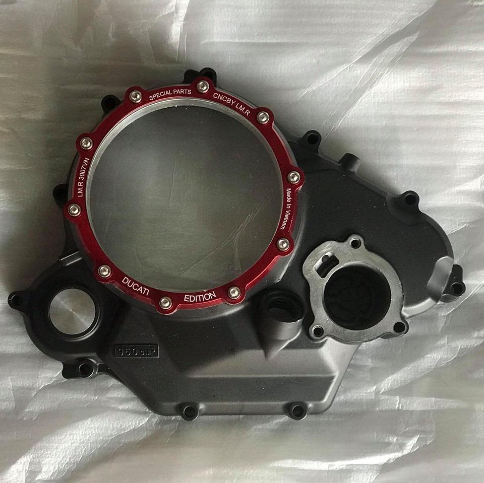 Lốc nồi trong suốt gắn Exciter 150 kiểu Ducati Red