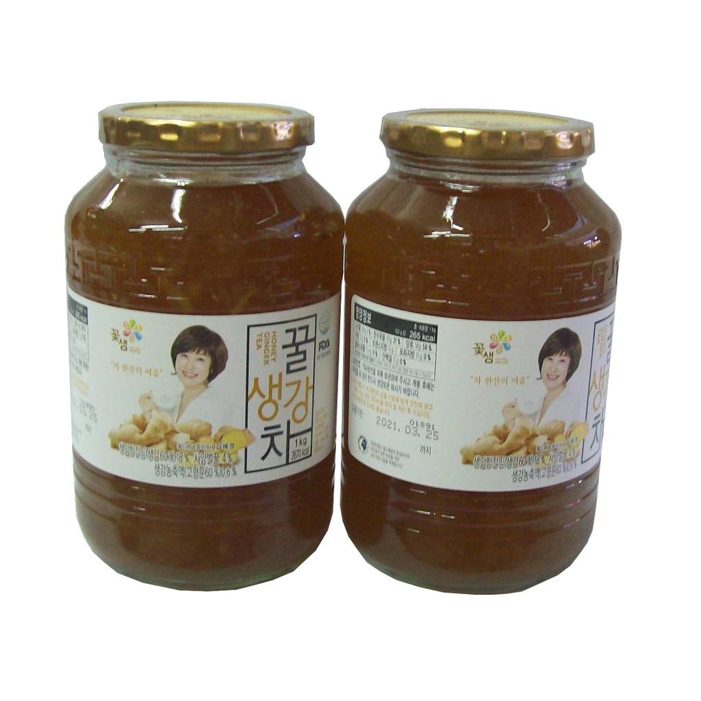 Combo 2 hũ trà gừng mật ong kkoh shaem food hàn quốc 1kg - pp sâm yến 3a